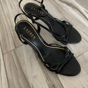 Lauren Ralph Lauren black strappy size 8.5 heels.